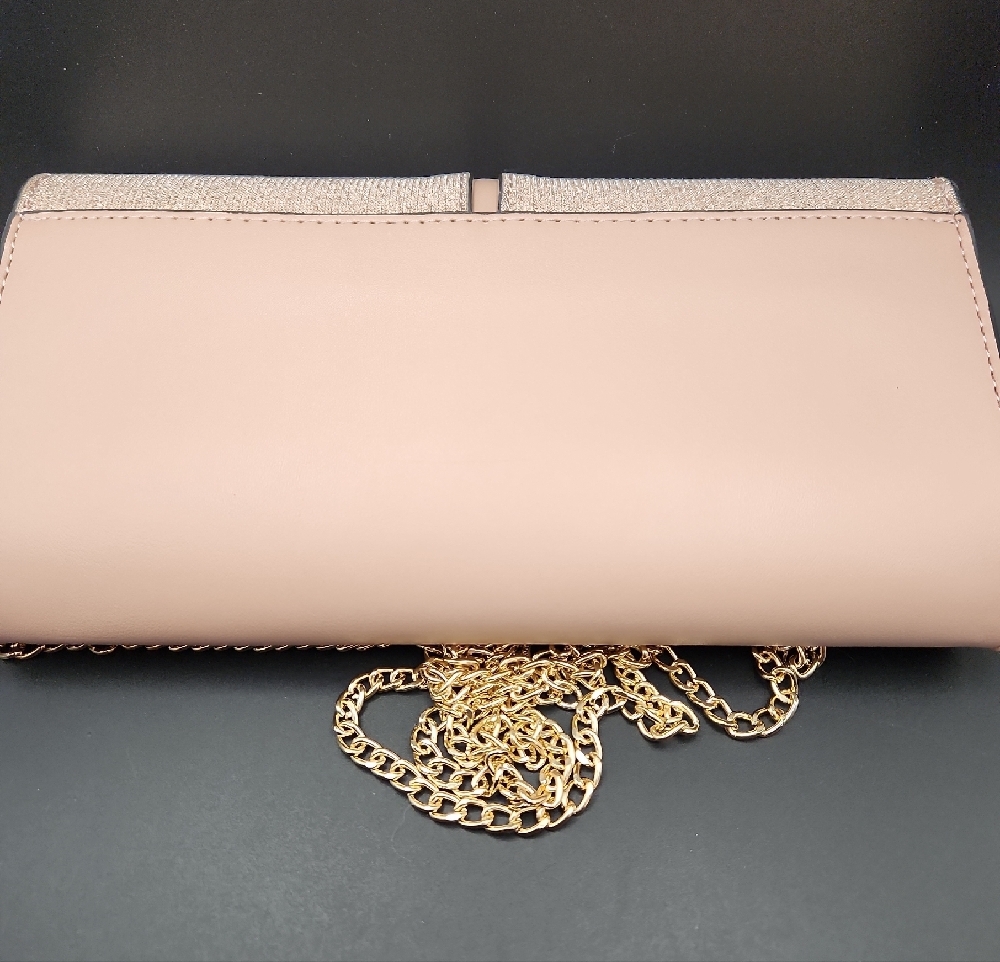 Dorothy Perkins Blush Crossbody Clutch with Gold Chain - Picture 4 of 9